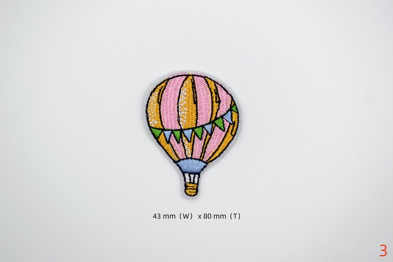 Colourful Hot Air Balloon Iron On Patch/Ballon Badge/DIY Embroidery/Decorative Patch/Embroidered Applique/Applique Motif/Chrismas Gift No.3