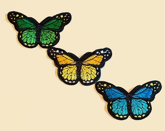 Iron-On Big Butterfly patch/animal badge/DIY Embroidery/Decorative Patch/Embroidered Applique/Butterfly lover/Applique Motif/Butterfly