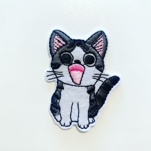 Iron-On Kawaii cat patch/cute animals/animal patch/animal lover/cat lover gift/Japanese style/cute cat/Embroidered/Applique Motif image 2