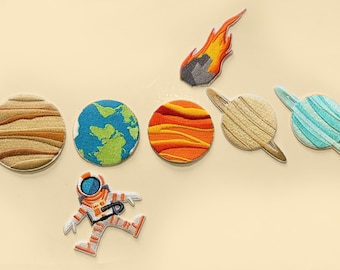 Stick-On Planet Gift Set/Planet Patch/Funny Gifts/Embroidered Patch/Cute Patches/Back Patch/Patches for Jacket/Space Lover Gift Set/Badges