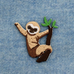 Iron-On Sloth Patch/Nature Animal Badge/Sloth Badge/Decorative Patch/DIY Embroidery/Embroidered Applique/Cute Patch/Animal Lover Gift image 3