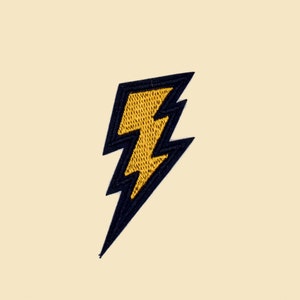 Iron-On Large Lightning Bolt Patch/Cartoon Badge/Pikachu Patch/Decorative Patch/DIY Embroidery/Embroidered Applique/Cartoon Lover Gift