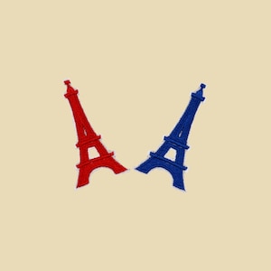 Iron-On Eiffel Tower Patch Set/Paris Embroidered Badge/French Icon Applique/DIY Travel Patch/Applique Motif/DIY Embroider/Paris Lover Gift
