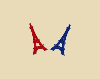 Iron-On Eiffel Tower Patch Set – Paris Embroidered Applique for DIY Crafts & Travel Lovers