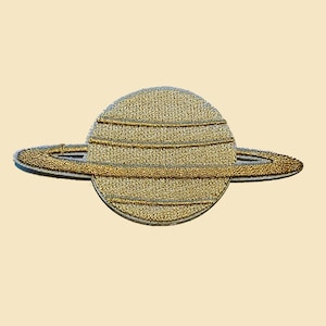貼り付け式大型土星惑星パッチ/面白いギフト/刺繍パッチ/土星ギフト/かわいいパッチ/バックパッチ/ジャケット用パッチ