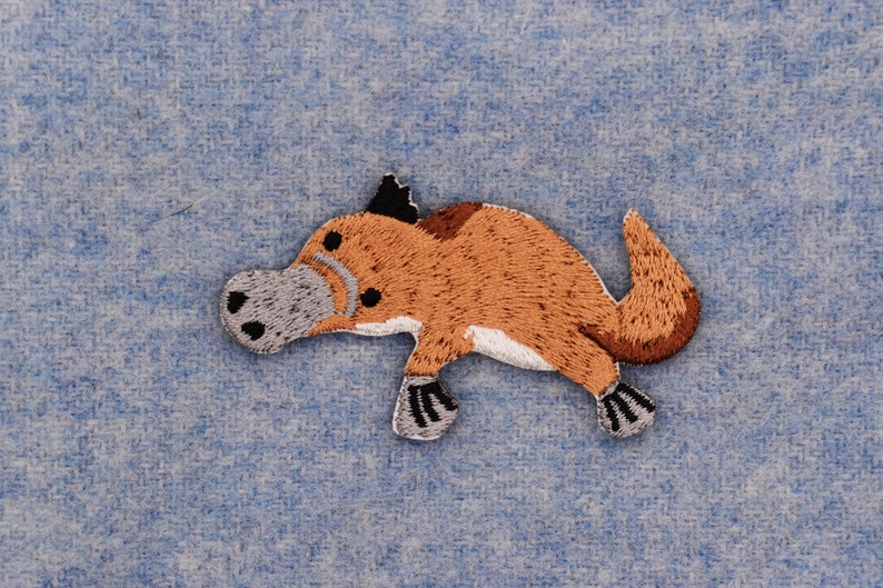 Iron-On Platypus Patch/Nature Animal Badge/Platypus Badge/Decorative Patch/DIY Embroidery/Embroidered Applique/Cute Patch/Animal Lover Gift image 3