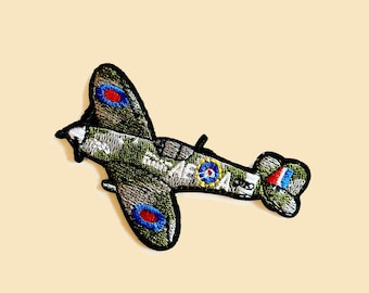 Iron-On Supermarine Spitfire Patch/RAF Lover Gift/Aircraft Enthusiast/Military Aviation/Vintage Aircraft/AirForce Memorabilia/Pilot Pride