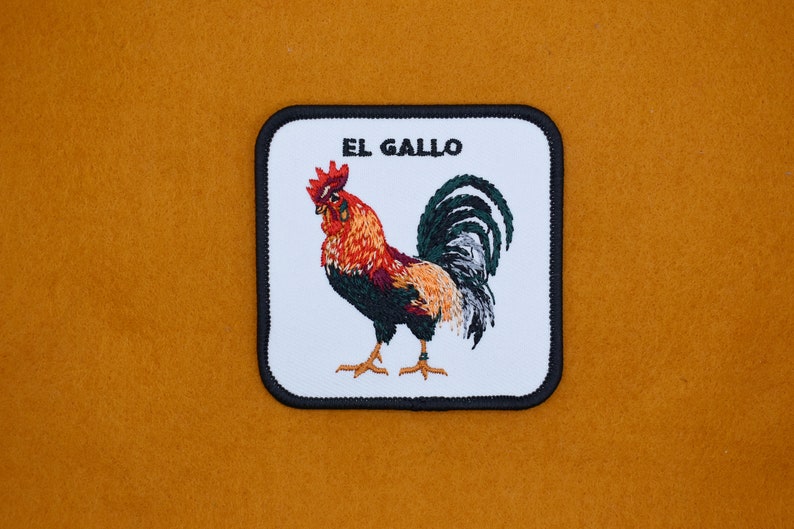 Iron-On The RoosterEl Gallo Patch/Animal Badge/Rooster Badge/Decorative Patch/DIY Embroidery/Embroidered Applique/Animal Lover Gift image 3