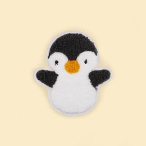 Large Sew-On Adorable Fluffy Penguin Patch/Animal Badge/DIY Embroidery/Decorative Patch/Embroidered Applique/Applique Motif/Penguin Lover