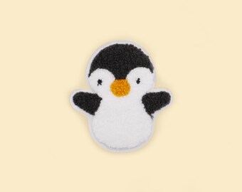 Large Sew-On Adorable Fluffy Penguin Patch/Animal Badge/DIY Embroidery/Decorative Patch/Embroidered Applique/Applique Motif/Penguin Lover