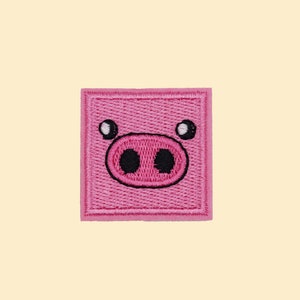 Iron-On Funny Pig Face Patch/Quirky Patch/Pig Lover Gift/Pig Patch/Animal Badge/DIY Embroidery/Embroidered Applique/Pig Lover/Applique Motif
