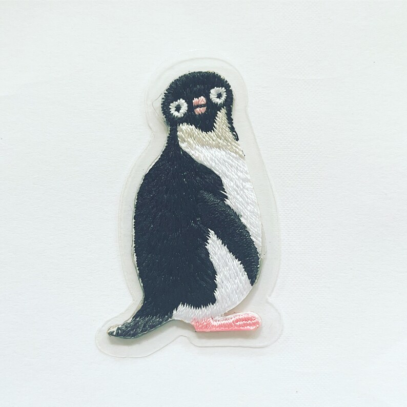 Stick-On Cute Penguins Patch/Animal badge/DIY Embroidery/Decorative Patch/Embroidered Applique/Applique Motif/Accessory Badge/Penguin Lover image 2