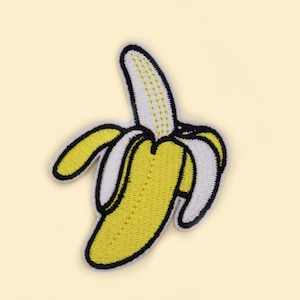 Parche termoadhesivo de plátano pelado/Parche peculiar/Parche para amantes de los plátanos/Regalo de plátano/Insignia de plátano/Insignia de fruta/Icono de los 90/Parche de los 90/Parche genial/Bordado DIY
