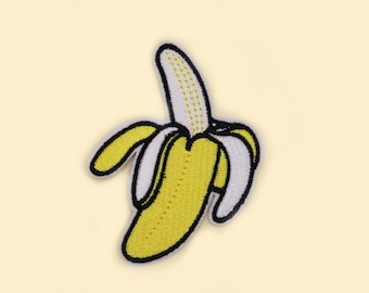 Iron-On Peeled Banana Patch/Quirky Patch/Banana Lover Patch/Banana Gift/Banana Badge/Fruit Badg/90s Icon/90s Patch/Cool Patch/DIY Embroidery