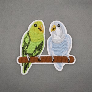 Iron-On Large Two Parrots Patch/Animal Badge/Bird Patch/DIY Patch/Decorative Patch/Embroidered Applique/Applique Motif/Parrots Lover Gift image 3
