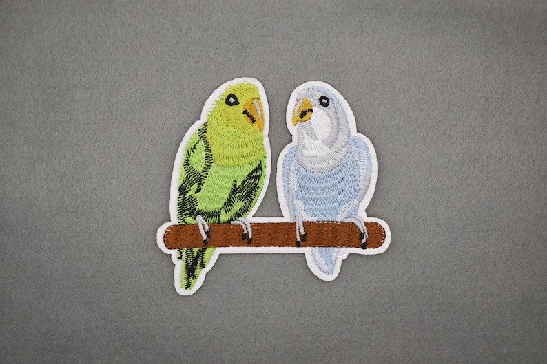 Iron-On Large Two Parrots Patch/Animal Badge/Bird Patch/DIY Patch/Decorative Patch/Embroidered Applique/Applique Motif/Parrots Lover Gift image 3