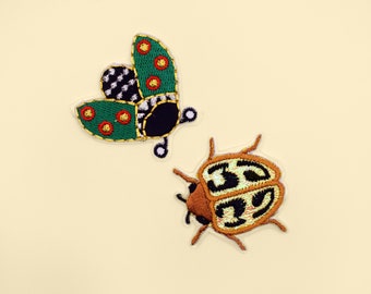 Stick-On Colorful Scarab Beetle Patch/Animal Badge/Egypt Scarab Patch/Decorative Patch/DIY Embroidery/Embroidered Applique/Insect Lover Gift