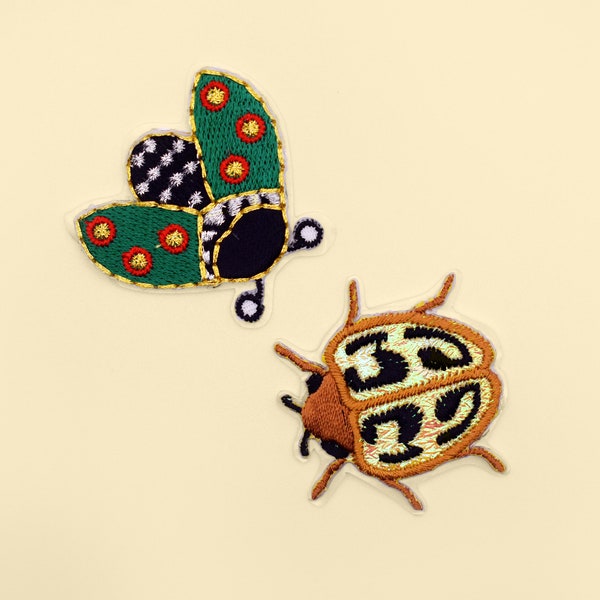 Stick-On Colorful Scarab Beetle Patch/Animal Badge/Egypt Scarab Patch/Decorative Patch/DIY Embroidery/Embroidered Applique/Insect Lover Gift