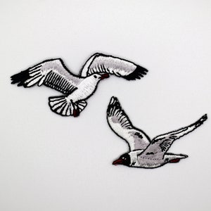 Iron-On Seagull Bird Patch/Nature Bird Badge/Seagull Patch/Decorative Patch/DIY Embroidery/Embroidered Applique/Cute Patch/Seabird Lover image 2