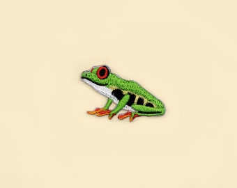 Stick-On Rhacophorus Patch/Tree Frog Patch/Animal Badge/Decorative Patch/DIY Embroidery/Embroidered Applique/Frog Lover Gift/Pet Lover Gift
