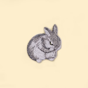 Stick-On Cute Rabbit Patch/Animal Badge/DIY Embroidery/Decorative Patch/Embroidered/Applique Motif/Rabbit Patch/Rabbit Lover Gift/DIY Patch