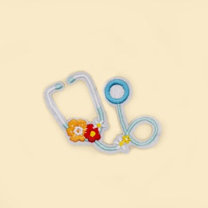 Iron-On Stethoscope Patch/Medical Elements/Nurse Machine Embroidery Patch/Doctor Patch/Nurse Patch/NHS Patch/Medical Badge/Hospital Badge