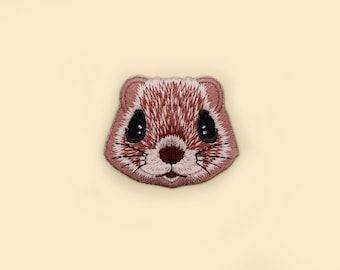 Parche termoadhesivo de cabeza de ardilla: aplique bordado de animal de jardín para manualidades y regalos para amantes de los animales.