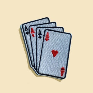 Poker ACE Iron On Patch/Aces Patch/Poker Badge/Amusant Patch/Excentrique/Broderie DIY/Patch décoratif/Appliques brodés/Cadeau pour amateur de poker