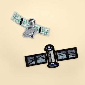 Space Satellites Iron-On Patch/Satellites Badge/Space Patch/Decorative Patch/DIY Embroidered Applique/Space Lover Gift/Astronaut Lover Gift