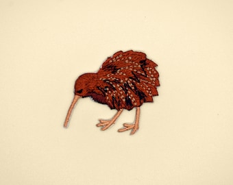 Iron-On Kiwi Bird Patch/Nature Bird Badge/New Zealand Animal/Decorative Patch/DIY Embroidery/Embroidered Applique/Cute Patch/Bird Lover Gift