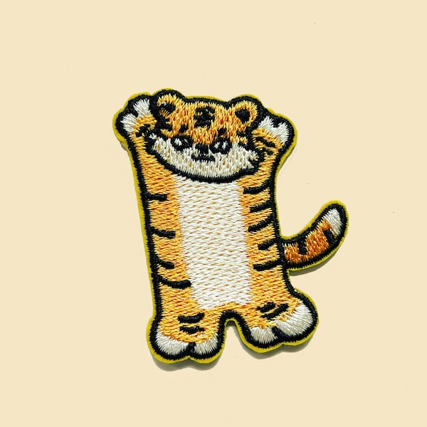 Stick-On Cute Tiger Patch/Animal Badge/DIY Embroidery/Decorative Patch/Embroidered/Applique Motif/Trendy Patch/Tiger Lover Gift/DIY