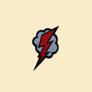 Iron-On Cartoon Lightning Bolt cloud Patch/Cartoon Badge/Cloud Patch/Decorative Patch/DIY Embroidery/Embroidered Applique/Cartoon Lover Gift