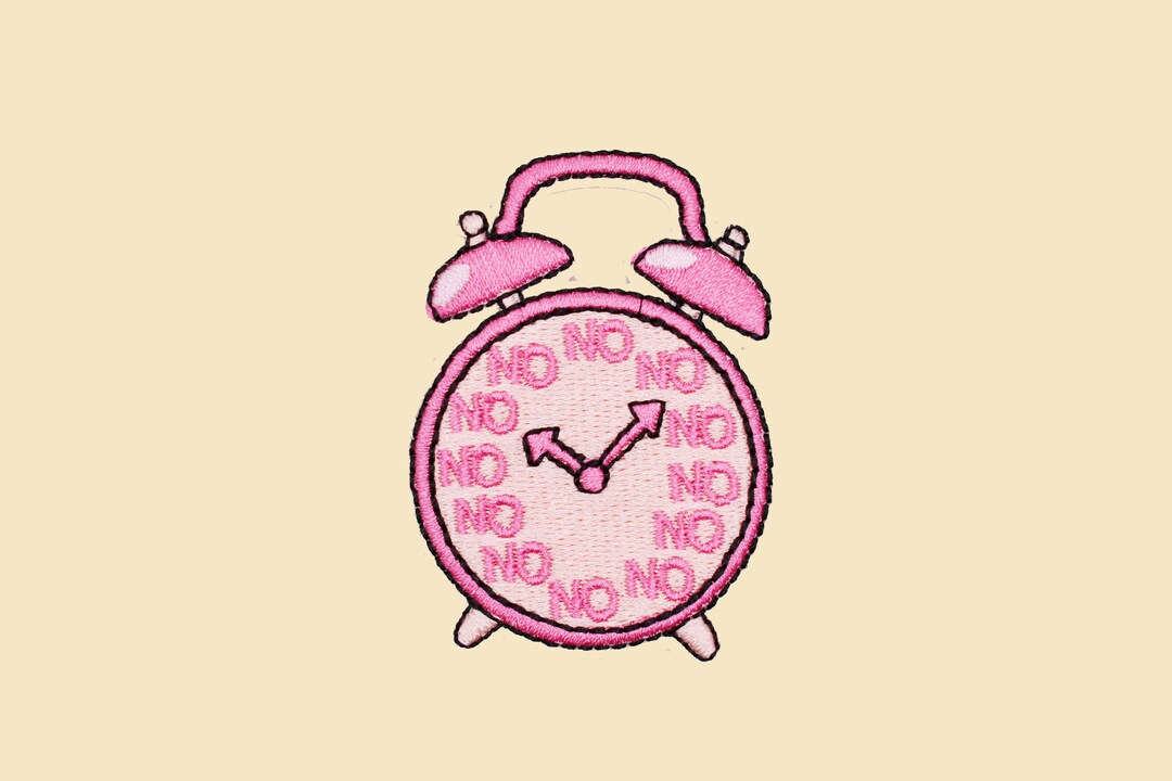 Iron-on Pink Clock NO Icon Patch/clock Badge/no Attitude Badge ...