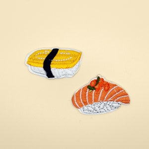Iron-On Nigiri sushi Food Collections Patch/Food Badge/Sushi Patch/DIY Embroidery/Embroidered Applique/Decorative Patch/Sushi Lover Gift