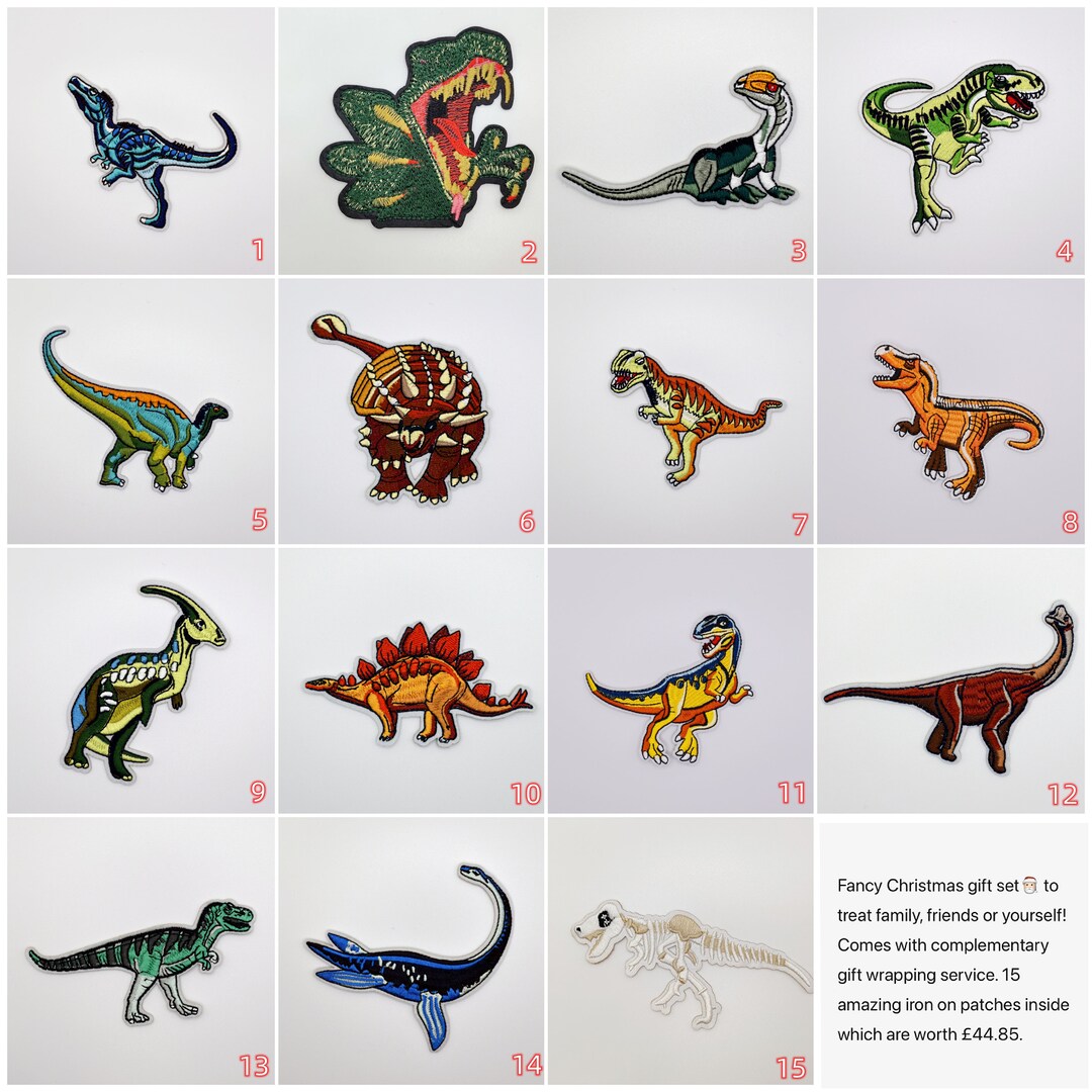 Dinosaurs Motifs Collection Ironon Patch/jurassic Park Etsy