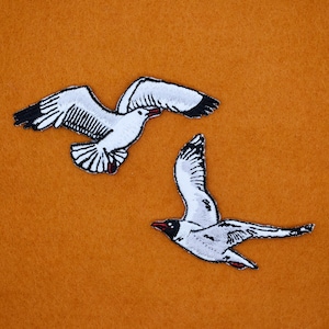 Iron-On Seagull Bird Patch/Nature Bird Badge/Seagull Patch/Decorative Patch/DIY Embroidery/Embroidered Applique/Cute Patch/Seabird Lover image 5