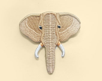 Iron-On African Elephant Head Patch/Nature Animal Badge/Elephant Badge/Decorative Patch/DIY Lover/Embroidered Applique/Animal Lover Gift