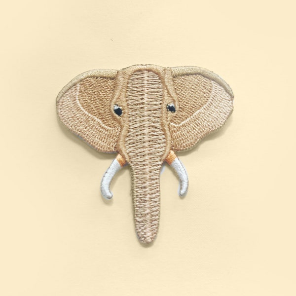 Écusson thermocollant tête d'éléphant d'Afrique/insigne animal nature/insigne éléphant/écusson décoratif/amateur de bricolage/appliques brodées/cadeau pour amoureux des animaux