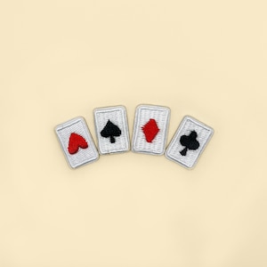 Żelazko Mini Poker Suit Collection Patch/Odznaka karty do gry/Dziwaczna naszywka/Naszywka DIY/Dekoracyjna naszywka/Haftowana aplikacja/Prezent dla miłośnika pokera