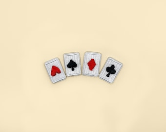 Opstrijkbare mini pokerpak collecties patch/badge speelkaart/eigenzinnige patch/doe-het-zelfpatch/decoratieve patch/geborduurde appliqué/cadeau pokerliefhebber