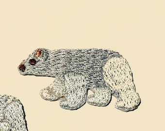 Iron-On Polar bear patch/animal badge/DIY Embroidery/Decorative Patch/Embroidered Applique/Applique Motif/accessory iron on stickers