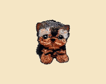 Iron-On Yorkshire Terrier Puppy Dog Patch/Dog Badge/Pet Patch/Decorative Patch/DIY Embroidery/Embroidered Applique/Cute Patch/Dog Lover Gift