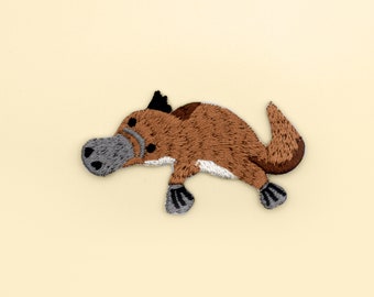 Iron-On Platypus Patch/Nature Animal Badge/Platypus Badge/Decorative Patch/DIY Embroidery/Embroidered Applique/Cute Patch/Animal Lover Gift