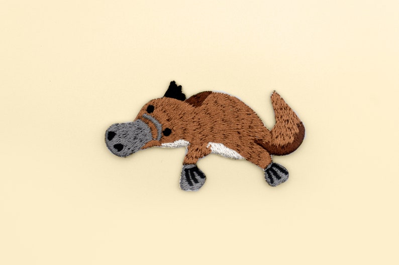 Iron-On Platypus Patch/Nature Animal Badge/Platypus Badge/Decorative Patch/DIY Embroidery/Embroidered Applique/Cute Patch/Animal Lover Gift image 1