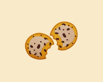 Iron-On Caramel Chocolate Cookie Patch/Food Badge/Biscuit Patch/Decorative Patch/DIY Embroider/Embroidered Applique/Cookie Lover Gift