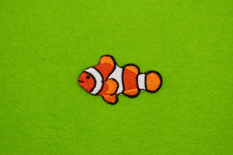 Stick-On Nemo Clownfish Patch/Nature Sealife Badge/Self-Adhesive Patch/Decorative Patch/DIY Embroidery/Embroidered Applique/Fish Lover Gift image 4