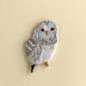 Snow Owl Iron On Patch/Animal Badge/DIY Embroidery/Decorative Patch/Embroidered Applique/Owls Lover/Applique Motif/Trendy Patch/Cute Owls