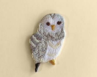 Parche termoadhesivo de búho de nieve/Insignia de animal/Bordado DIY/Parche decorativo/Aplique bordado/Amantes de los búhos/Motivo de aplique/Parche de moda/Búhos lindos