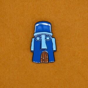 Quirky Moai Statue Pin Badge/Easter Island Moai Pin/Enamel Pin/Blue Moai Pin/Monolithic Statues Dadge/Symbolism Pin/Archeology lover Gift image 4