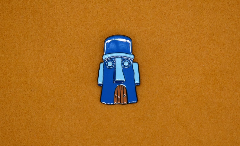 Quirky Moai Statue Pin Badge/Easter Island Moai Pin/Enamel Pin/Blue Moai Pin/Monolithic Statues Dadge/Symbolism Pin/Archeology lover Gift image 4